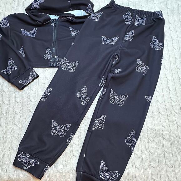 Girls Two Piece Matching Set Sz 8 Butterfly Set - Picture 4 of 5